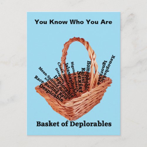 Basket of Deplorables Words Postcard