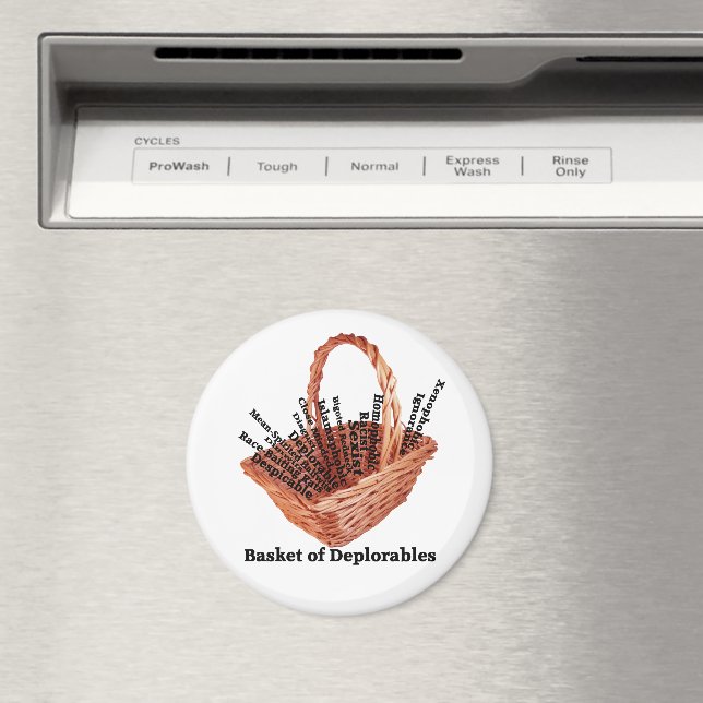 Basket of Deplorables Words Round Magnet (In Situ (Dishwasher))