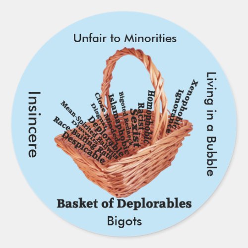 Basket of Deplorables Words Sticker