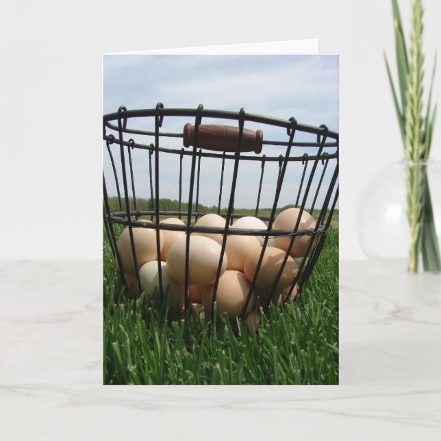 Basket of Eggs Blank Inside All Occasions Greeting Card (Front)