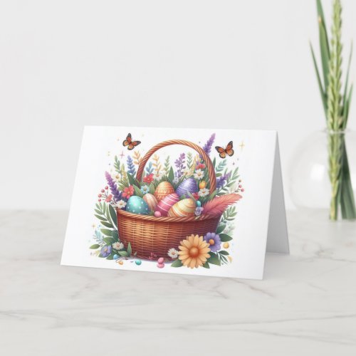 Basket Of Eggs Holiday Card