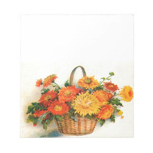 Basket Of Fall Flowers Notepad