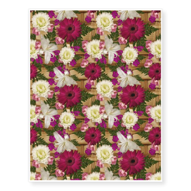 Basket of Flowers for Jackie Temporary Tattoos (Front)