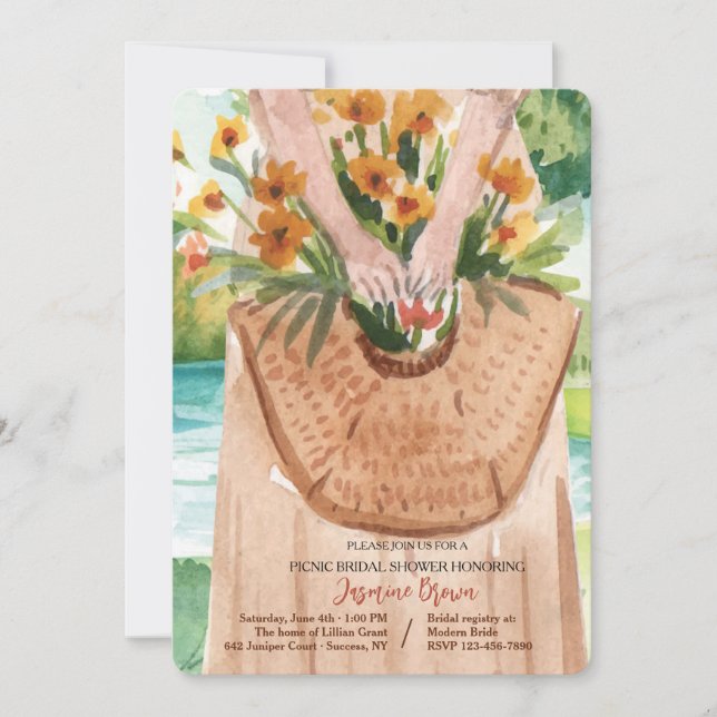 Basket of Flowers Invitation (Front)