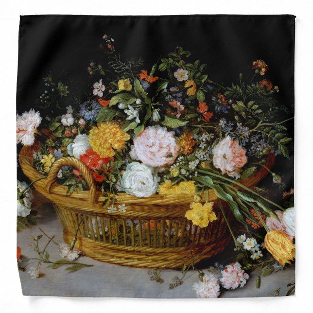 Basket of Flowers, Jan Brueghel the Younger Bandana (Front)
