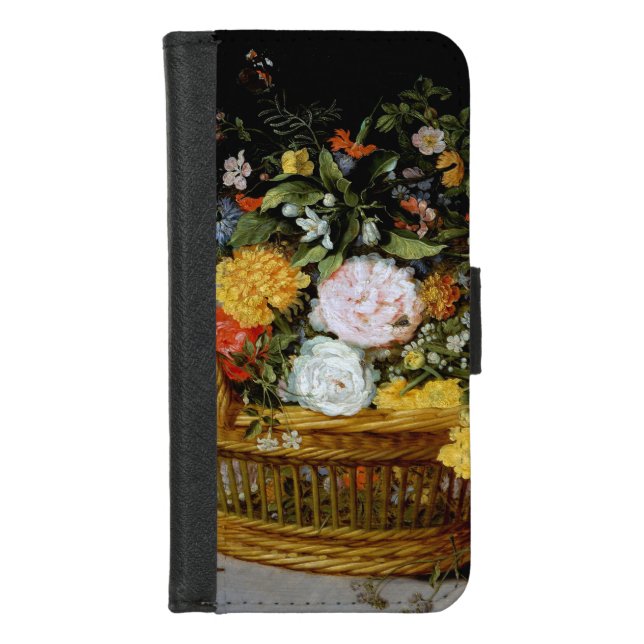 Basket of Flowers, Jan Brueghel the Younger iPhone Wallet Case (Front)