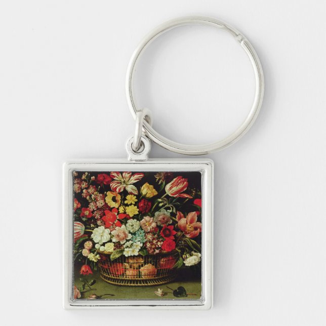 Basket of Flowers Keychain (Front)