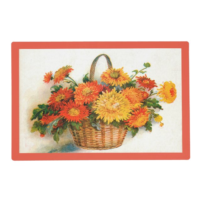 Basket Of Flowers Laminated Placemat (Front)
