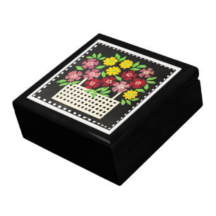 Basket of Flowers, red, yellow, pink, Gift Box