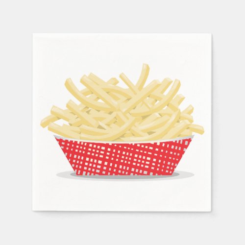 Basket Of French Fries Paper Napkins