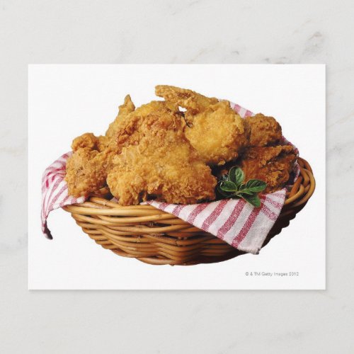 Basket of fried chicken postcard