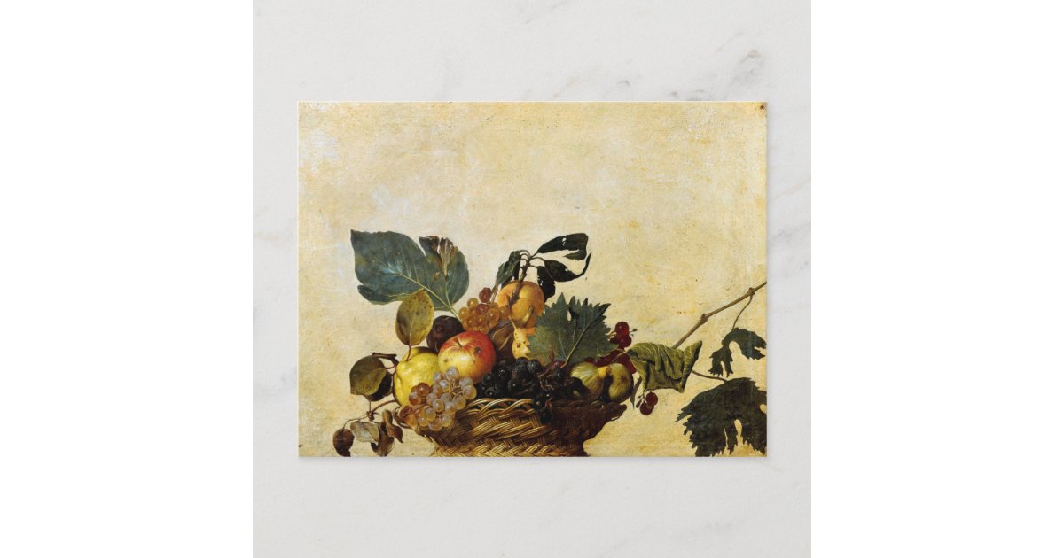 Basket of Fruit by Caravaggio Postcard Zazzle
