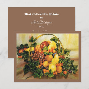 Basket of Fruit - Mini Collectible Prints Postcard