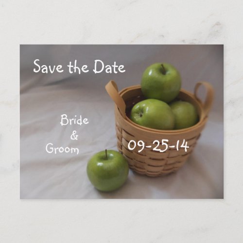 Basket of Green Apple Wedding Postcards