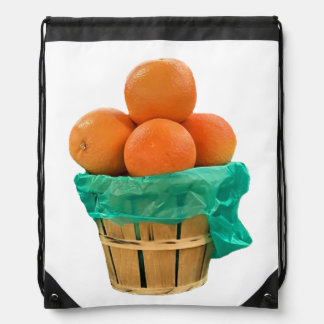 Basket of Oranges Drawstring Bag