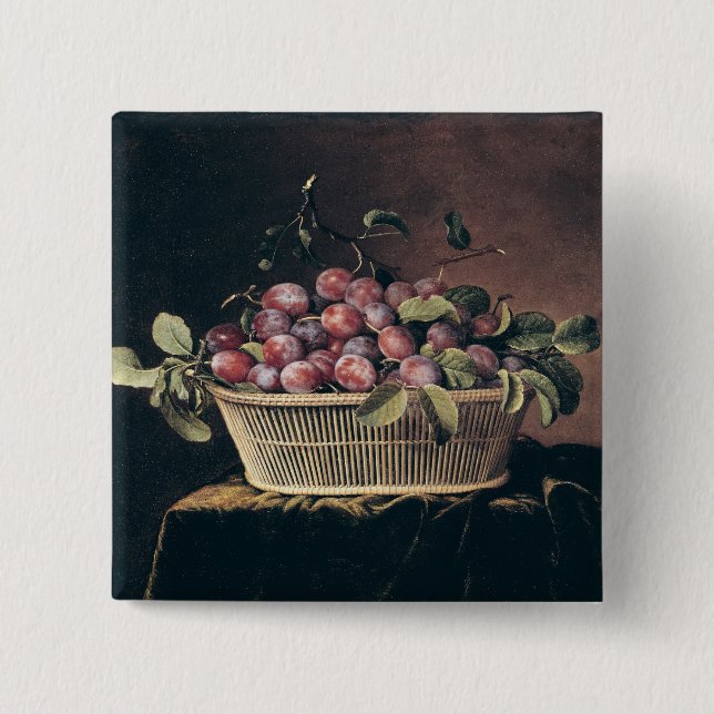 Basket of Plums Button (Front)