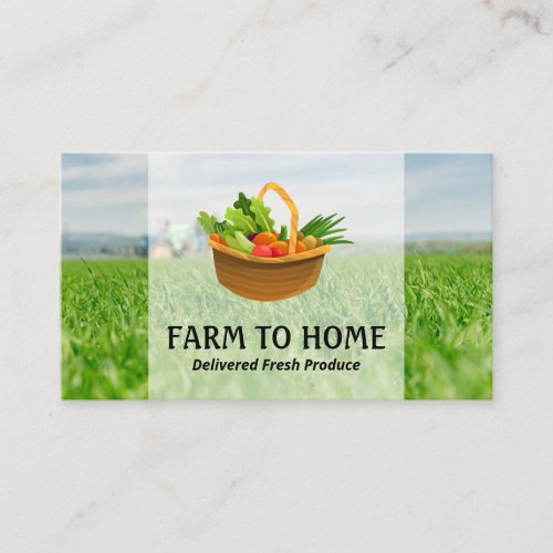 Basket of Produce  Farmland Crops Business Card