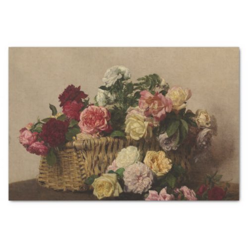 Basket of Roses by Henri Fantin_Latour Tissue Paper