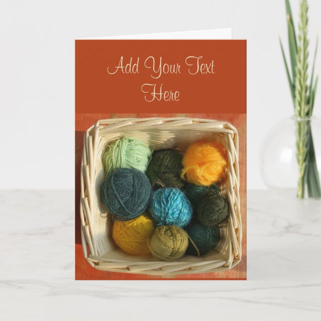 Basket of Yarn Greeting Card (Front)