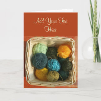 Basket of Yarn Greeting Card