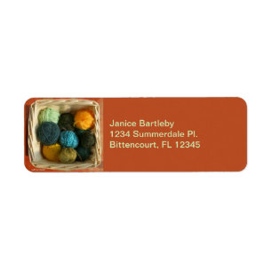 Basket of Yarn Return Address Labels