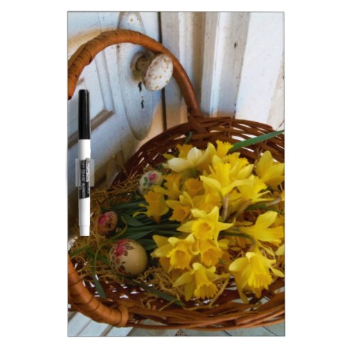 Basket of Yellow Daffodilswhite antique door Dry Erase Board