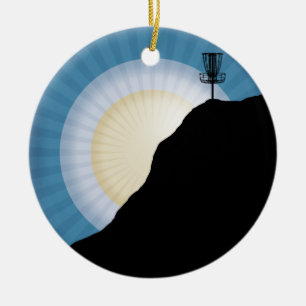 Basket On A Mountain Ceramic Ornament