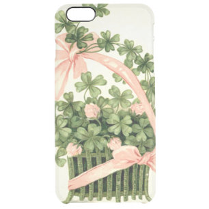 Basket Pink Ribbon Shamrock Four Leaf Clover Clear iPhone 6 Plus Case