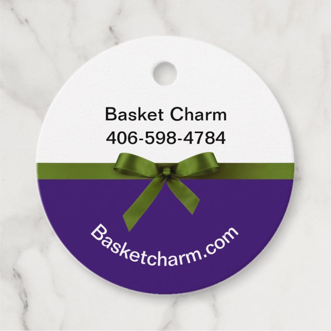 Basket Service Classy Favor Tags (Front)