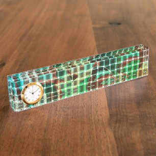 Basket style of green and brown similar dry straw desk name plate