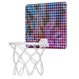 Basket style on tones of dark pink, lilac, purple mini basketball hoop