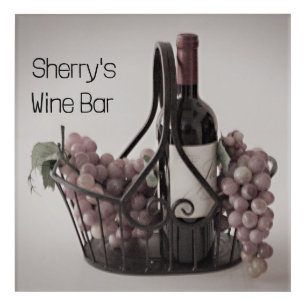 Basket w/ Wine and Grapes w/ Filter Acrylic Print