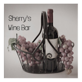 Basket w/ Wine and Grapes w/ Filter Acrylic Print