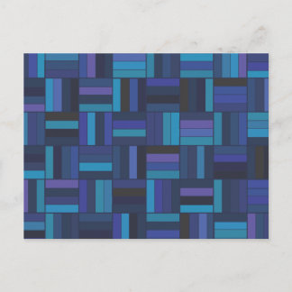 Basket Weave Dark Blue Postcard