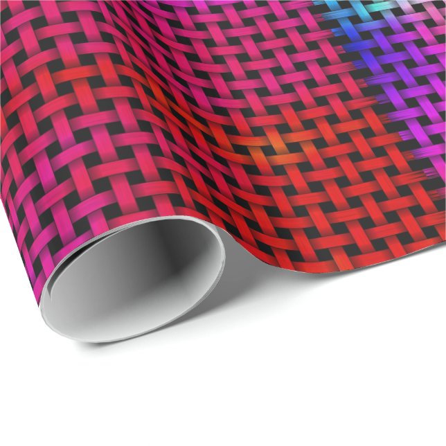 Basket Weave Design Glow In The Dark Wrapping Paper (Roll Corner)