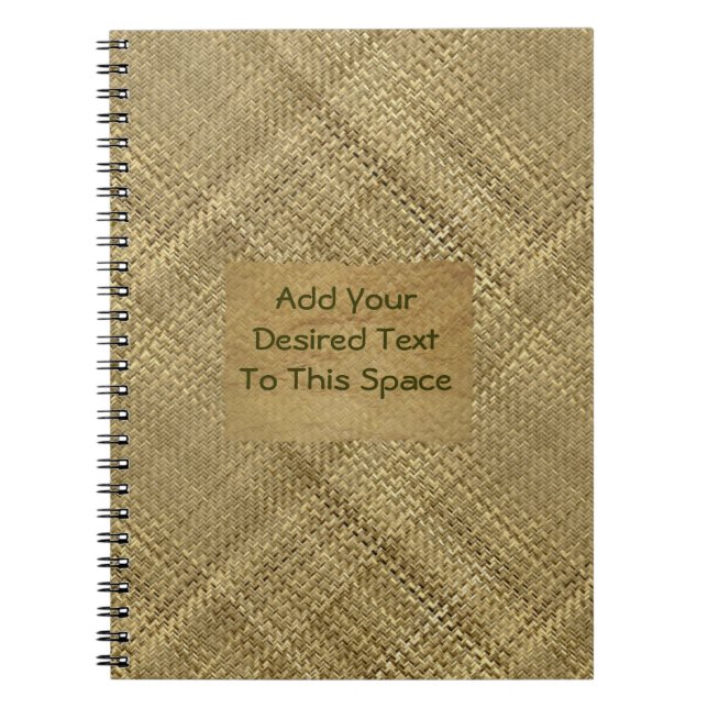 Basket Weave Effect Customizable Cover Text Notebook (Front)