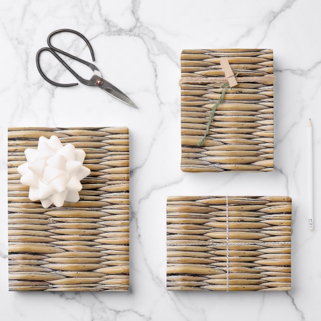 Basket Weave Macro Wrapping Paper Sheets (Front)