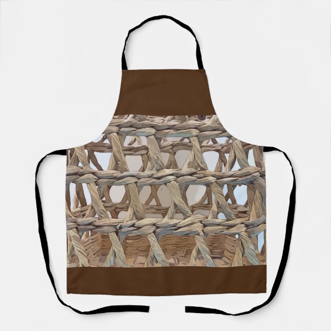 Basket Weave Wicker In brown color Apron (Front)