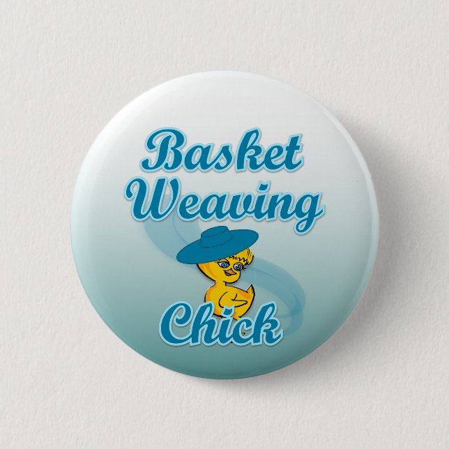 Basket Weaving Chick #3 Button (Front)
