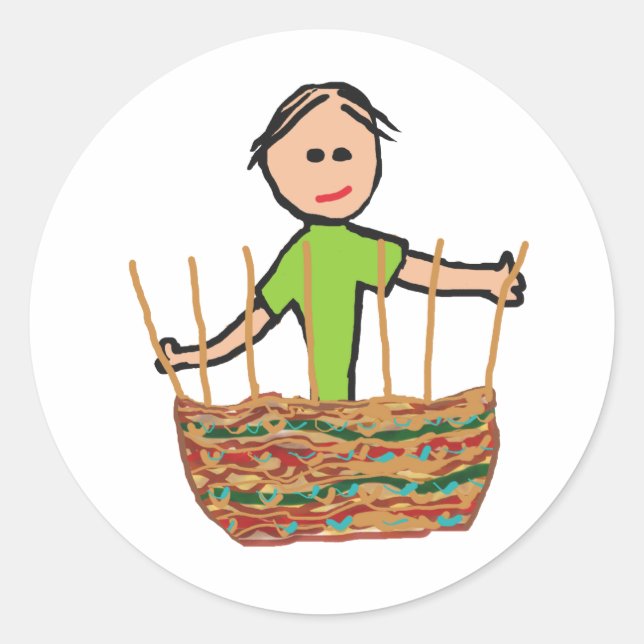 Basket Weaving Classic Round Sticker (Front)