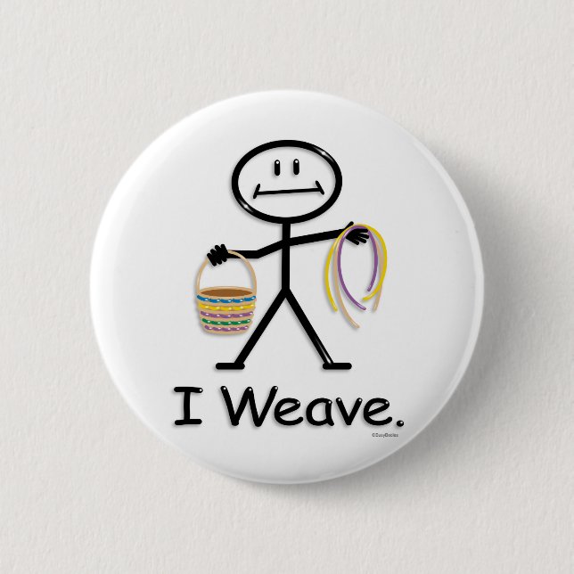Basket Weaving Pinback Button (Front)