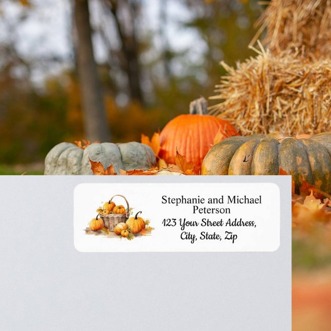 Basket with Pumpkins Return Address Label (Creator Uploaded)