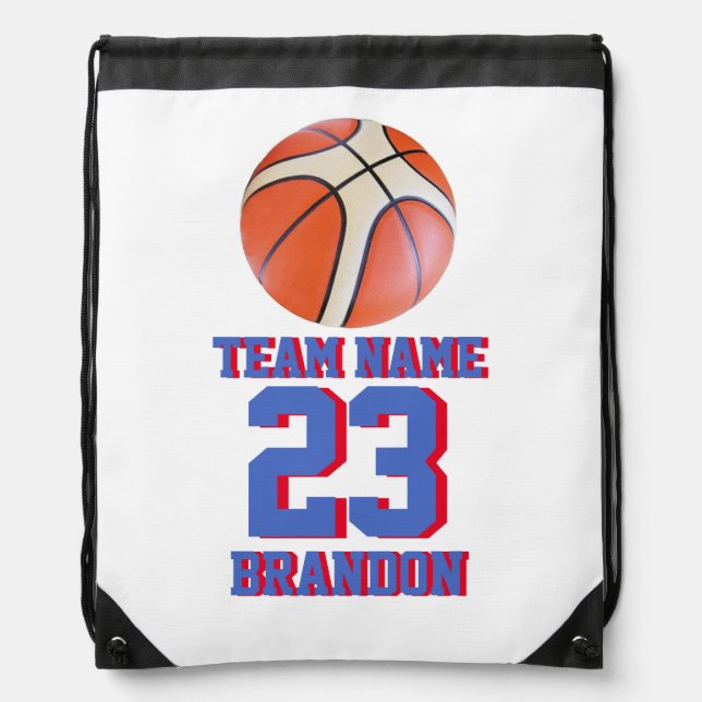 BASKETBAL Drawstring Backpack SENIOR NIGHT BLUE/R (Front)