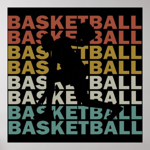 basketbal vintage player poster