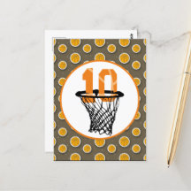 Basketball 10th Birthday with number in mini hoop
