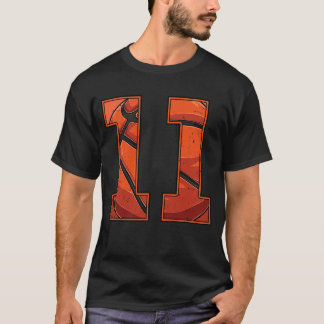 Basketball 11th Birthday Boy Girl Eleven 11 Years  T-Shirt