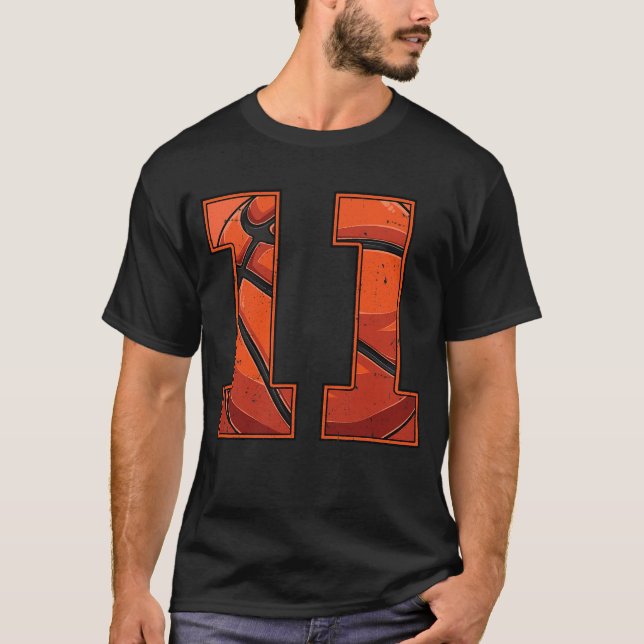 Basketball 11th Birthday Boy Girl Eleven 11 Years  T-Shirt (Front)
