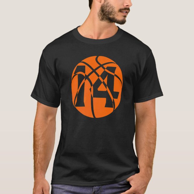 Basketball 14 Year Old Birthday Players Team Men W T-Shirt (Front)