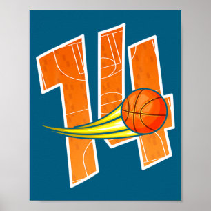 Basketball 14th Birthday Im 14 Childrens Bir  Poster