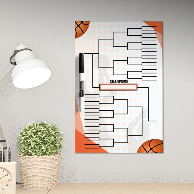 Basketball 16 Team Double Elimination Brackets Dry Erase Board (Creator Uploaded)